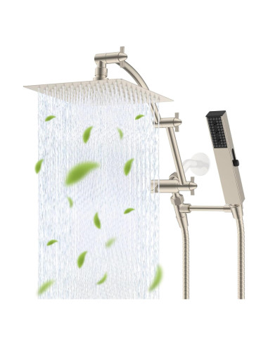 Cabezal de Ducha de Lluvia Hibbent 20 cm Metal Alta Presión