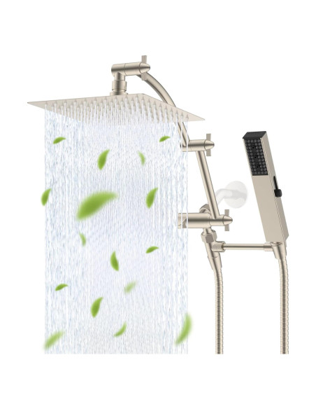 Cabezal de Ducha de Lluvia Hibbent 20 cm Metal Alta Presión