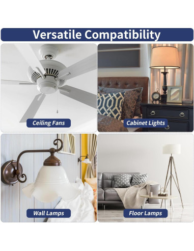 Interruptor de Luz de Cadena ZING EAR ZE-109 para Ventilador de Techo