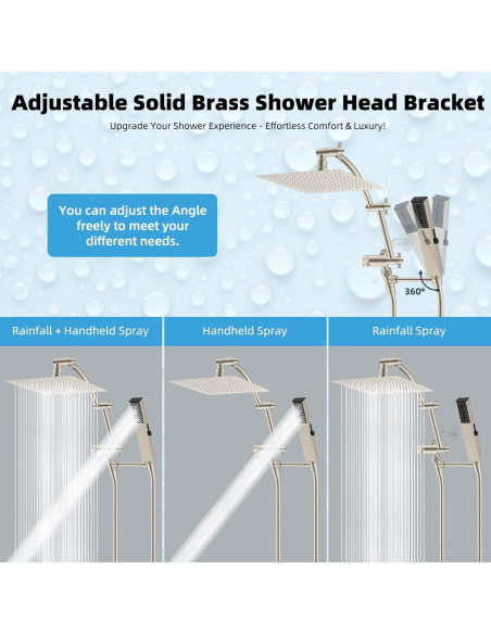 Cabezal de Ducha de Lluvia Hibbent 20 cm Metal Alta Presión