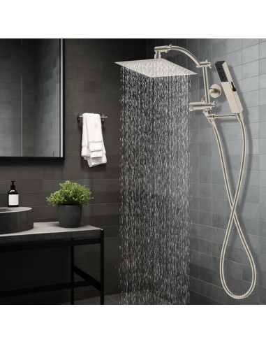 Cabezal de Ducha de Lluvia Hibbent 20 cm Metal Alta Presión