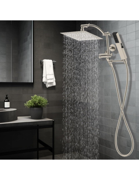 Cabezal de Ducha de Lluvia Hibbent 20 cm Metal Alta Presión