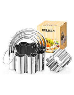 Juego de Cortadores de Galletas HULISEN Flor Acero Inoxidable 5 Pzas