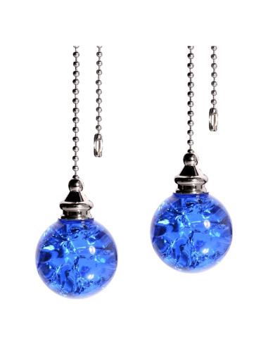 Cadena de Tirar de Cristal Azul LONGSHENG 50cm 2 Piezas