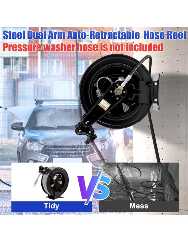 Carrete de Manguera Retráctil FIXFANS 3/8" x 15m 4000 PSI