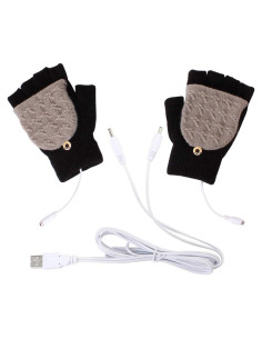 Guantes Calentados USB Unisex Petyoung - Invierno, Dedo Completo y Medio