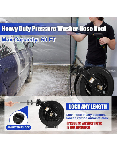 Carrete de Manguera Retráctil FIXFANS 3/8" x 15m 4000 PSI