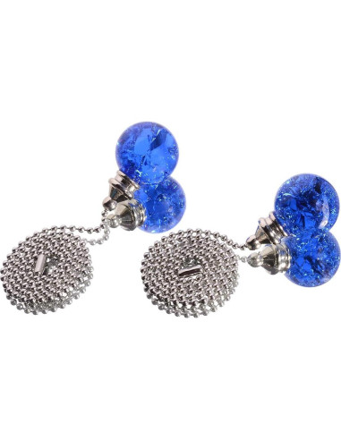 Cadena de Tirar de Cristal Azul LONGSHENG 50cm 2 Piezas