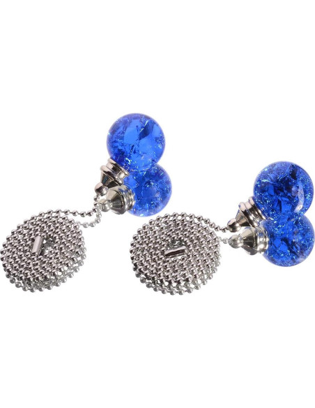 Cadena de Tirar de Cristal Azul LONGSHENG 50cm 2 Piezas