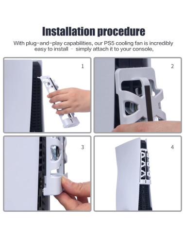 Ventilador de Enfriamiento PS5 NANANINO Blanco con Luz LED