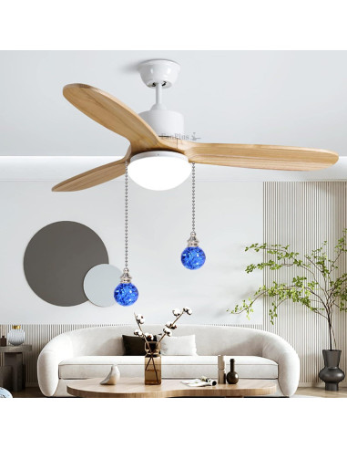 Cadena de Tirar de Cristal Azul LONGSHENG 50cm 2 Piezas