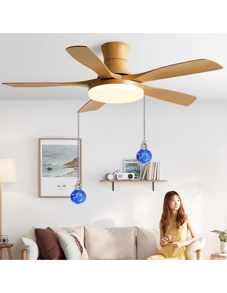 Cadena de Tirar de Cristal Azul LONGSHENG 50cm 2 Piezas