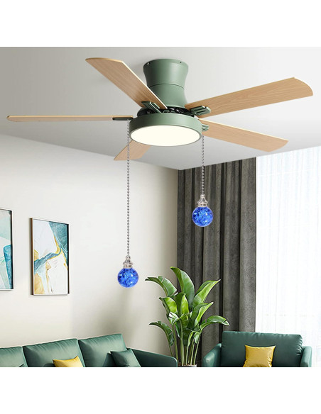 Cadena de Tirar de Cristal Azul LONGSHENG 50cm 2 Piezas