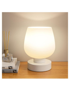 Lámpara de Mesa Táctil Seealle con Pantalla de Vidrio 3000K