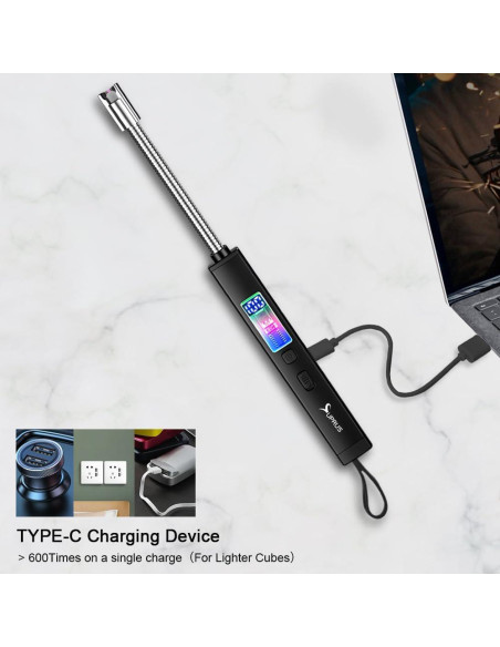 Encendedor Eléctrico SUPRUS Recargable USB-C 360 Sin Llama