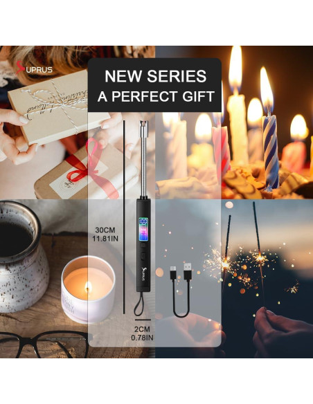 Encendedor Eléctrico SUPRUS Recargable USB-C 360 Sin Llama