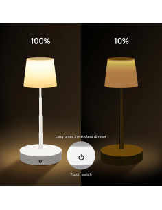 Lámpara de Mesa LED Táctil Regulable USB - 10.49x10.49cm 2