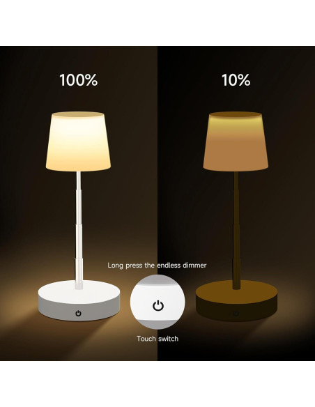 Lámpara de Mesa LED Táctil Regulable USB - 10.49x10.49cm