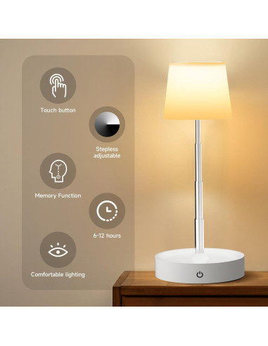 Lámpara de Mesa LED Táctil Regulable USB - 10.49x10.49cm