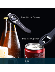 KITCHENDAO Abrebotellas Magnético 2 en 1 con Recogedor de Tapas 2