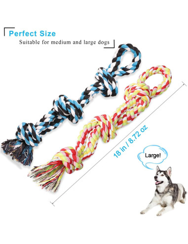 Juguetes de Cuerda para Perros UPSKY - 2 Paquetes, 45.72cm