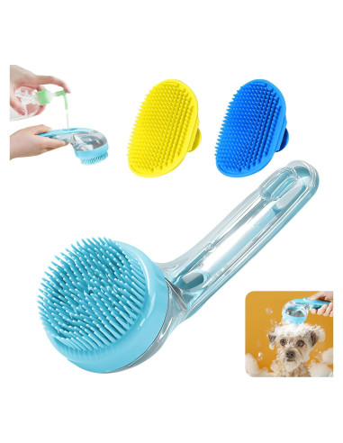3 Piezas Cepillo de Baño para Perros Peehss - Azul