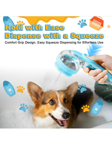 3 Piezas Cepillo de Baño para Perros Peehss - Azul