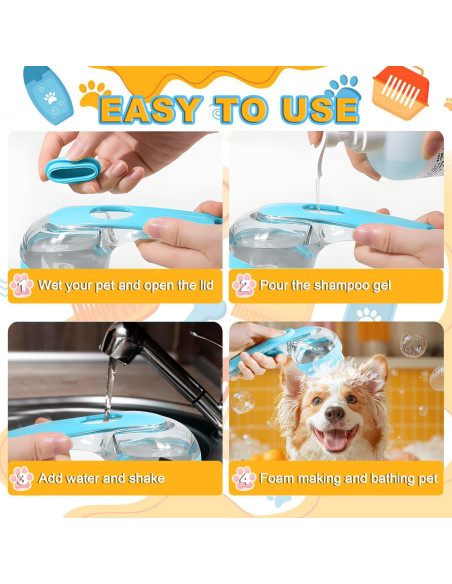 3 Piezas Cepillo de Baño para Perros Peehss - Azul