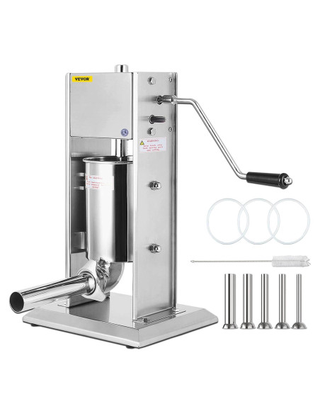 Embutidor de Salchichas Happybuy 3L Acero Inoxidable 2 Velocidades