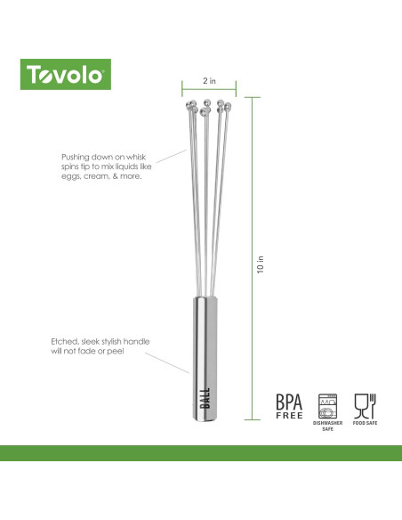 Batidor de Bola Tovolo de Acero Inoxidable 28 cm Apto Lavavajillas