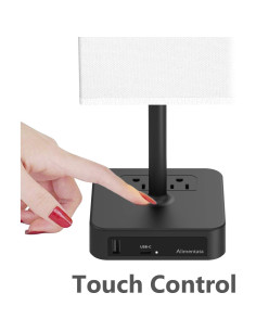 Lámpara de Mesa Táctil Alimentata con Carga USB y Salidas CA 2