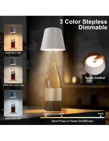 Lámpara de Botella Inalámbrica Mebaraul 3600mAh Blanco