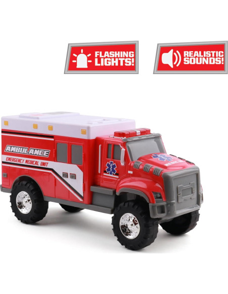 Ambulancia de Juguete Mighty Fleet 30.48 cm con Luces y Sonidos