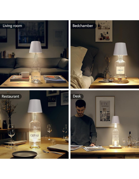 Lámpara de Botella Inalámbrica Mebaraul 3600mAh Blanco