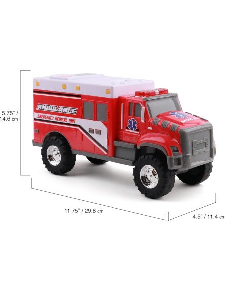 Ambulancia de Juguete Mighty Fleet 30.48 cm con Luces y Sonidos