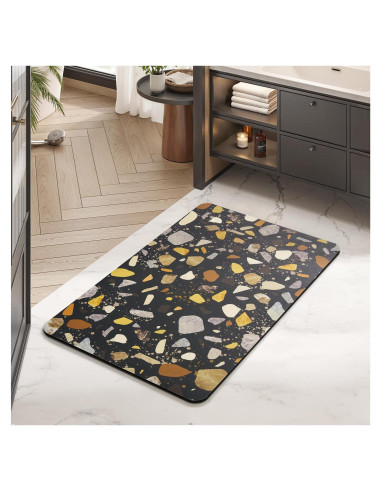Alfombra de Baño Antideslizante MontVoo 61x41 cm Negro Multicolor