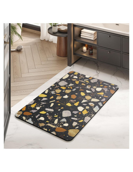 Alfombra de Baño Antideslizante MontVoo 61x41 cm Negro Multicolor