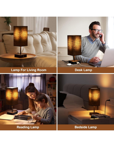 Lámpara de Mesa Sailstar Táctil Regulable 3 Niveles USB Negra