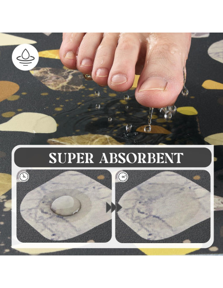 Alfombra de Baño Antideslizante MontVoo 61x41 cm Negro Multicolor