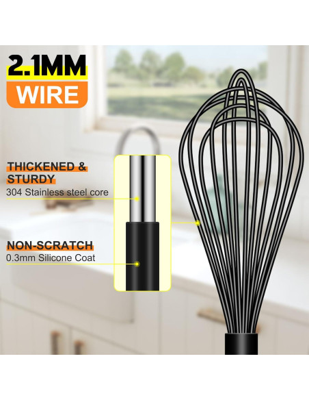 Juego de 4 Batidores de Silicona HOTEC - Antideslizantes y Resistentes