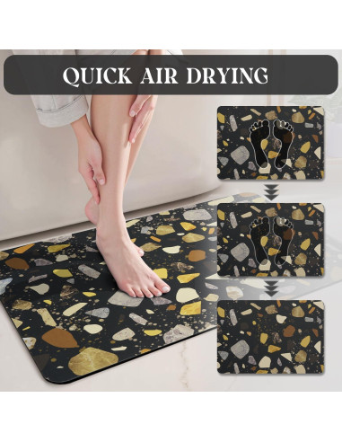 Alfombra de Baño Antideslizante MontVoo 61x41 cm Negro Multicolor