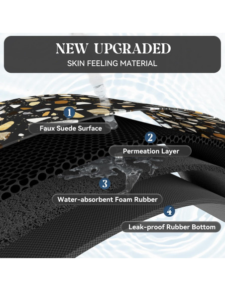 Alfombra de Baño Antideslizante MontVoo 61x41 cm Negro Multicolor