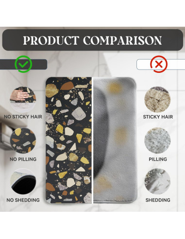 Alfombra de Baño Antideslizante MontVoo 61x41 cm Negro Multicolor