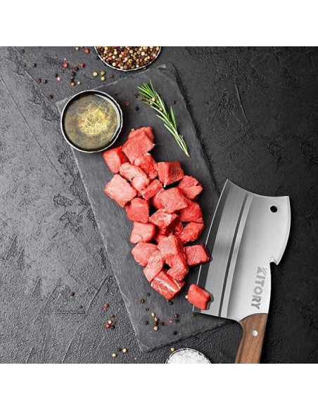 Cuchillo de Carnicero Kitory 7" Acero Inoxidable Mango Madera