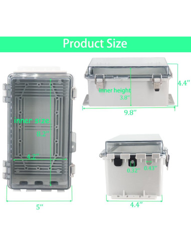 Caja Eléctrica Impermeable IP55 LuSumtly 22.6x12.4cm Transparente