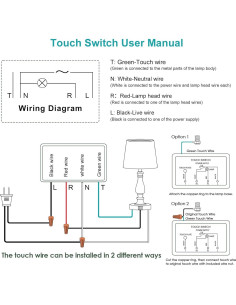 Interruptor Dimer Táctil 3 Vías TICOZE para Lámpara Regulable 2