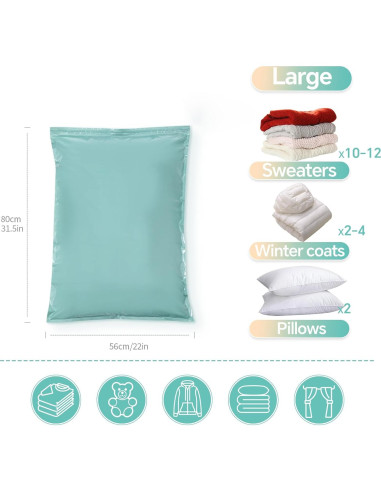 Bolsas de Almacenamiento al Vacío Roqao - 5 Grandes 56x80 cm