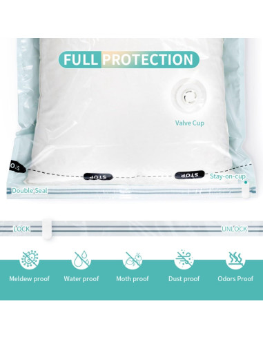 Bolsas de Almacenamiento al Vacío Roqao - 5 Grandes 56x80 cm