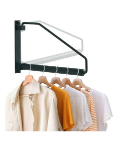 Perchero Plegable NEWRAIN Negro para Montaje en Pared 32 cm
