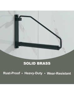 Perchero Plegable NEWRAIN Negro para Montaje en Pared 32 cm 2